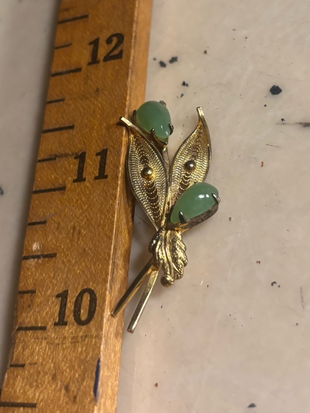 Sorrento Vintage Jade Brooch